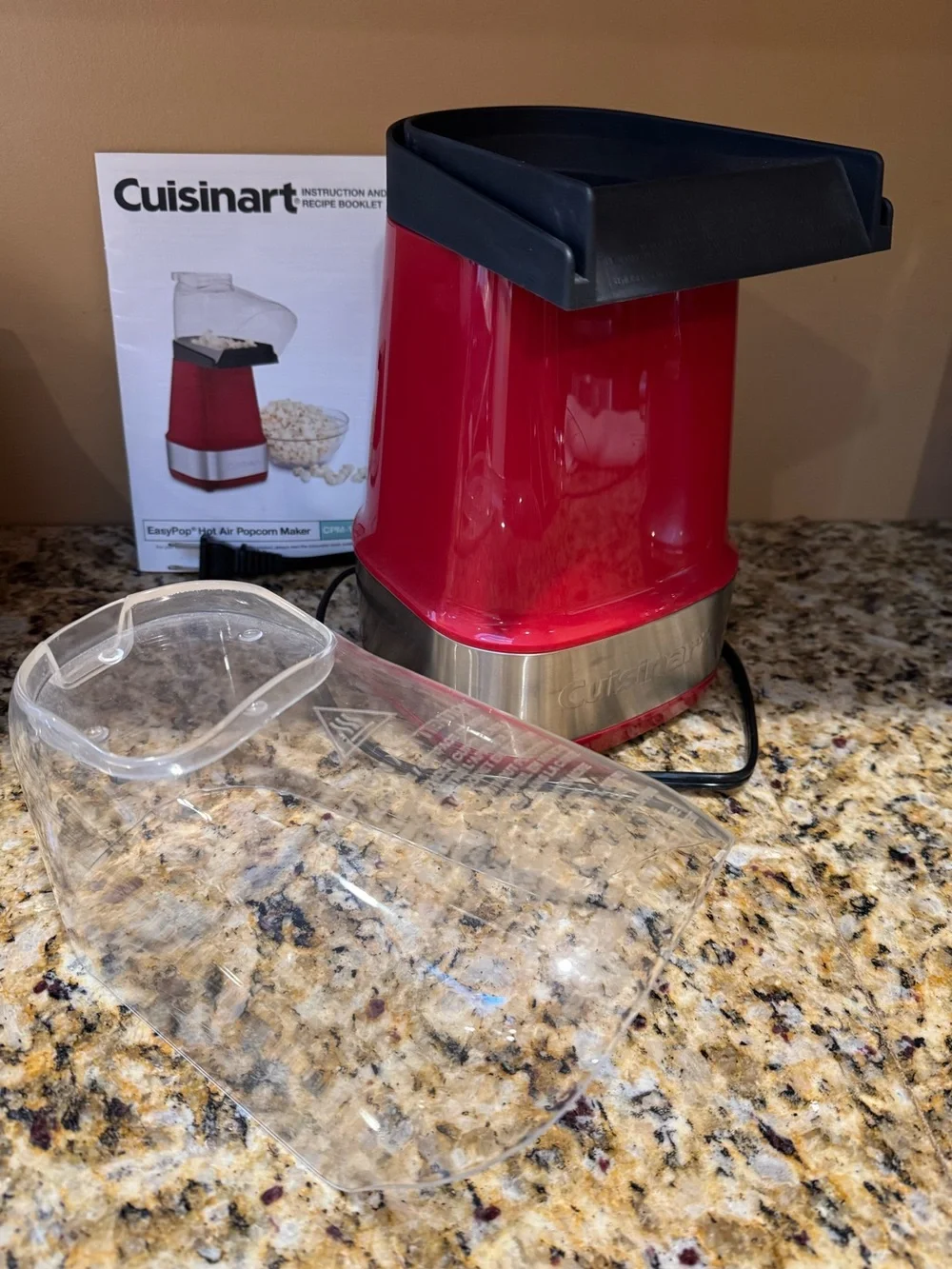 Cuisinart Red and Silver Hot Air Easy Popcorn 🍿 Maker CPM-150 Clean/ Fun